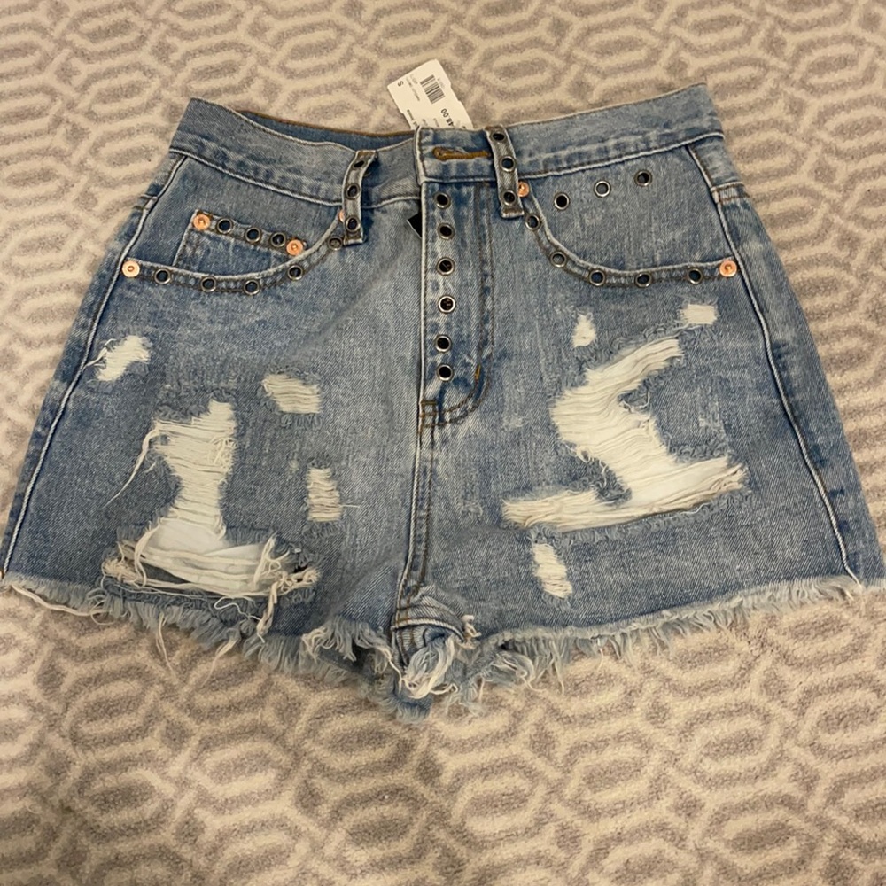 Shorts with Metal Detailing
